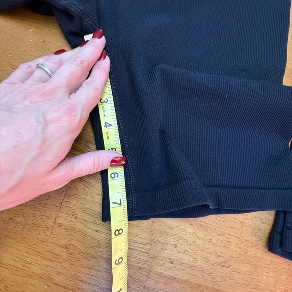 J. Crew Black Ribbed Leggings and Bike Shorts L - Picture 3 of 5